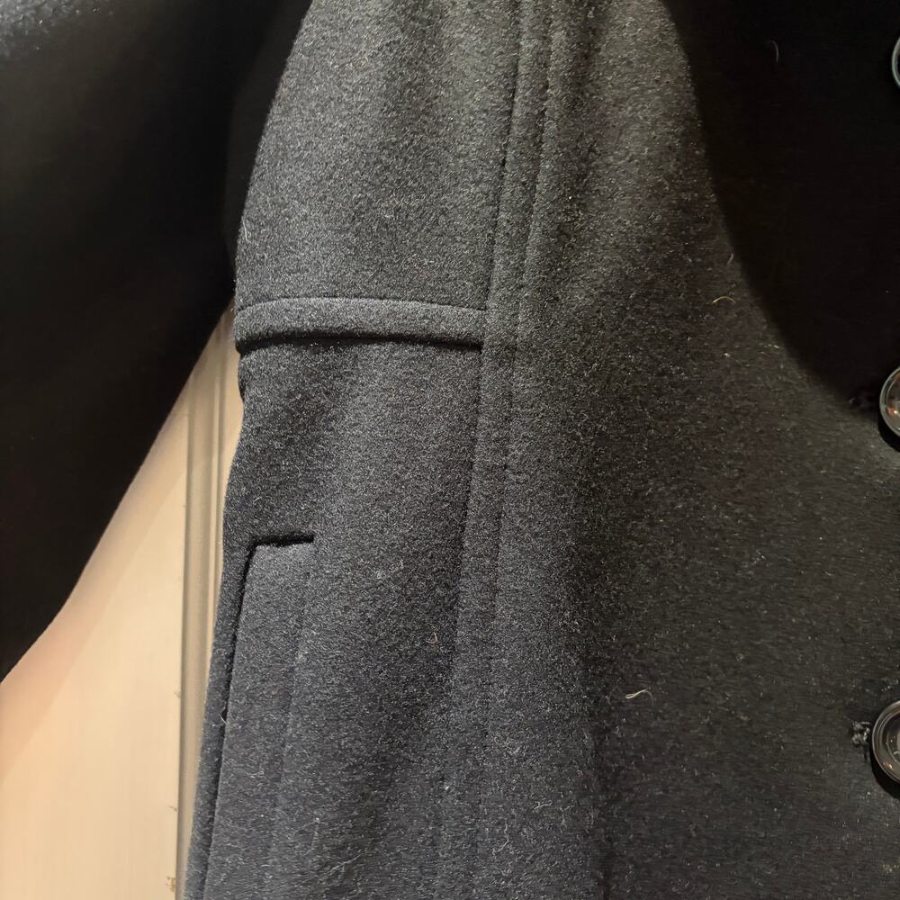 Michael Kors Black Overcoat/Trench Coat Wool Size 12 - Picture 5 of 14